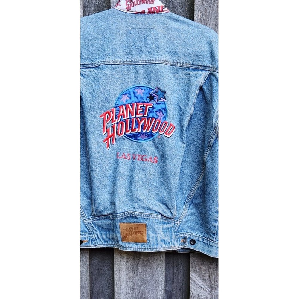 Planet Hollywood Las Vegas Denim Trucker Blue Jean Jacket Size L
